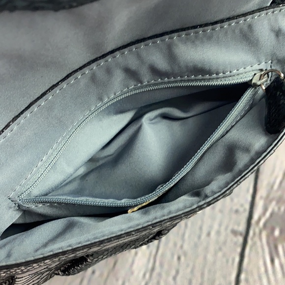 NINE WEST Black Snake Print Clutch/Wristlet Bag - Picture 14 of 17